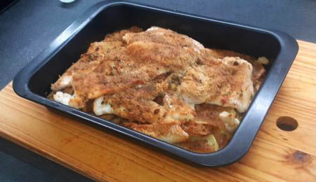 Merluzzo con patate gratinato al forno