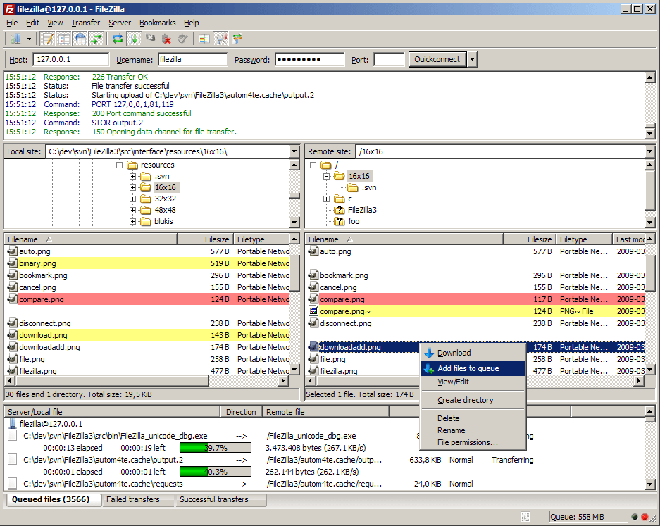 FileZilla: free FTP solution screenshot