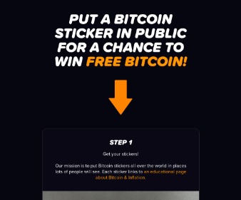Free Bitcoin sticker and win Satoshi screenshot